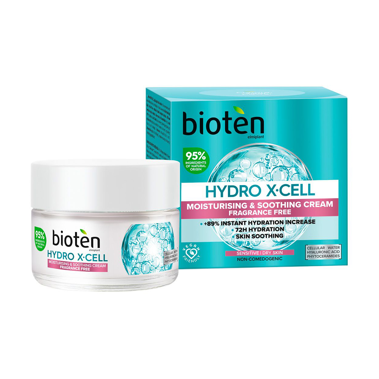 

Уцінка! Зволожувальний та заспокійливий крем для обличчя Bioten Hydro X-Cell Moisturising & Soothing Cream для сухої та чутливої шкіри, 50 мл