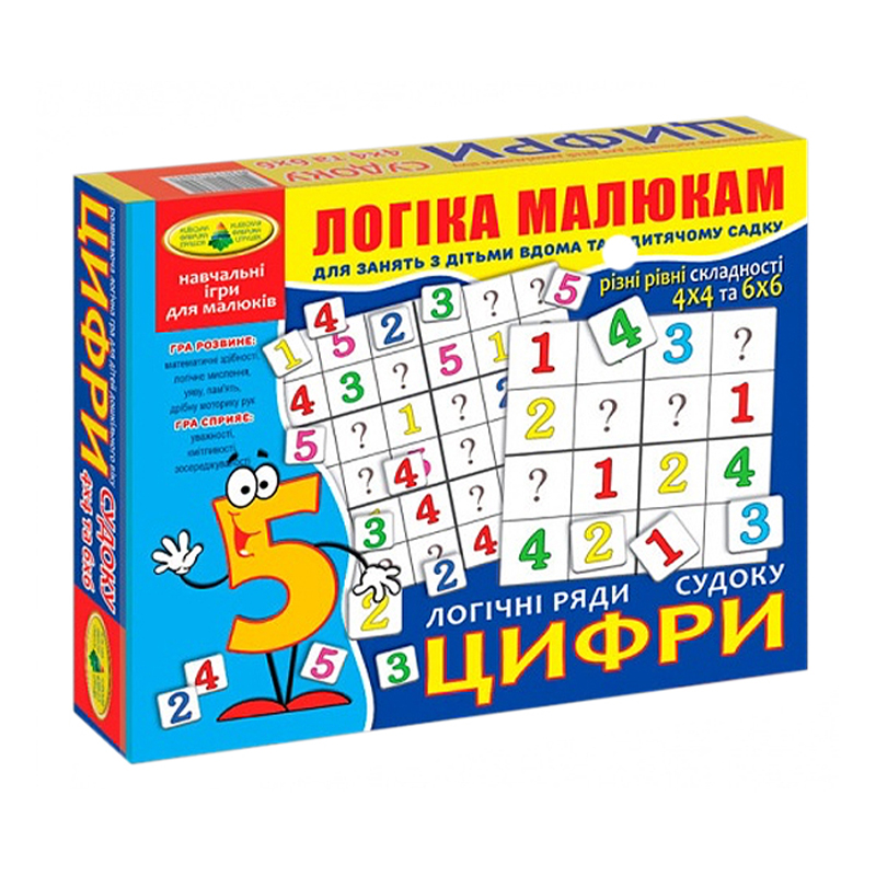 

Настільна гра Київська фабрика іграшок Судоку. Цифри, від 3 років (2753)