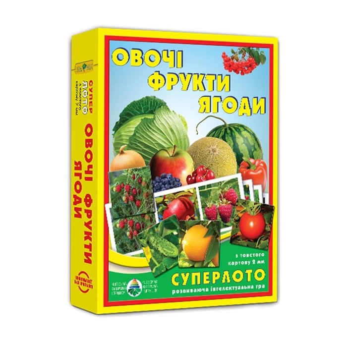 

Настільна гра Київська фабрика іграшок Супер Лото. Овочі та фрукти, від 3 років (1994)