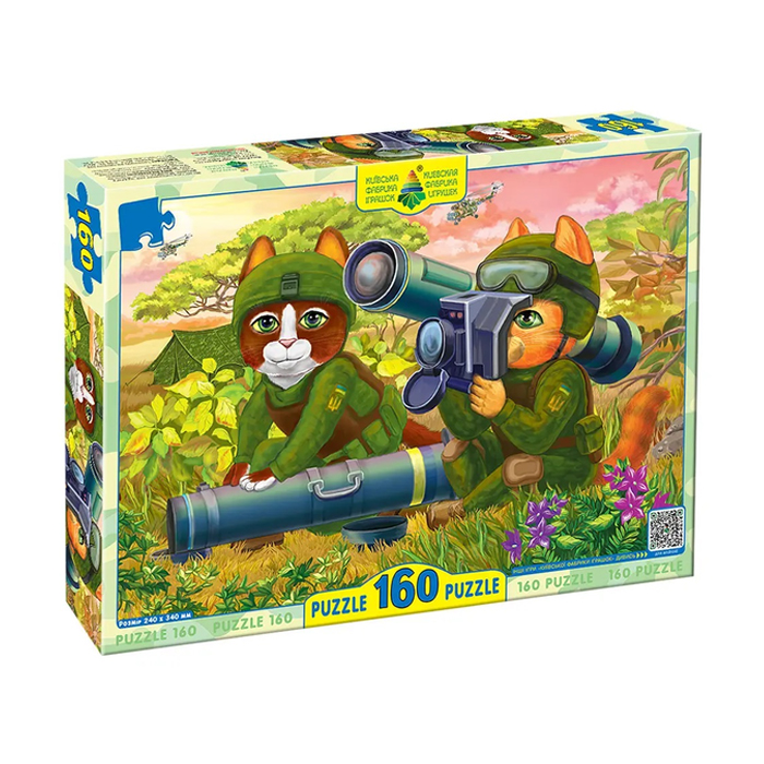 

Пазли Київська фабрика іграшок Котики ЗСУ з джавеліном, 160 елементів, від 5 років (4641)