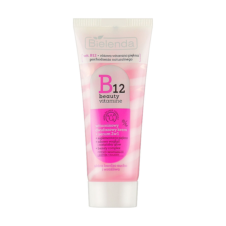 

Уцінка! Двофазний крем-сироватка 2 в 1 для обличчя Bielenda B12 Beauty Vitamin Cream Serum, 45 г
