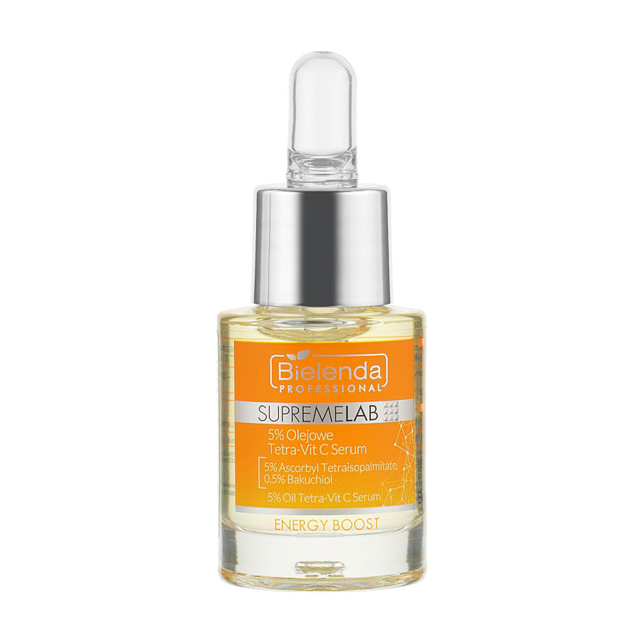 

Уцінка! Олійна сироватка для обличчя 5% Bielenda Professional Supremelab Energy Boost Serum з тетра-вітаміном С, 15 мл