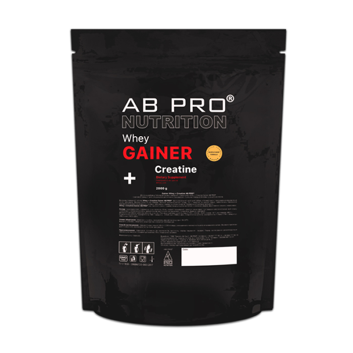 

Гейнер AB Pro Nutrition Whey Gainer + Creatine полуниця, в порошку, 2 кг