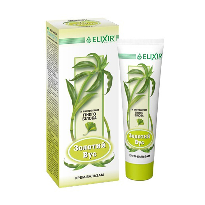 

Крем-бальзам Еліксір Золотий вус, з екстрактом гінкго-білоби, 75 мл
