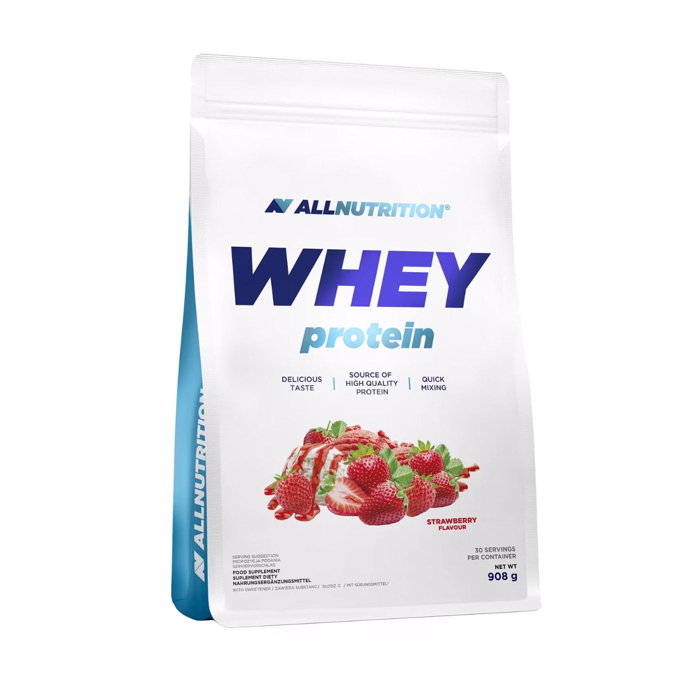 

Протеїн AllNutrition Whey Protein в порошку, зі смаком полуниці, 908 г