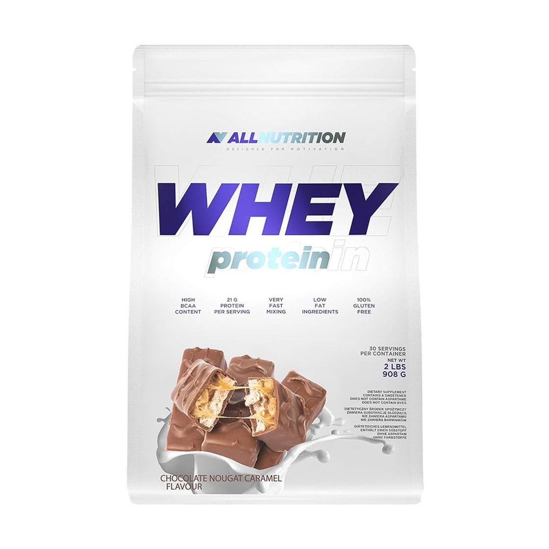 

Протеїн AllNutrition Whey Protein в порошку, зі смаком карамелі з шоколадною нугою, 908 г