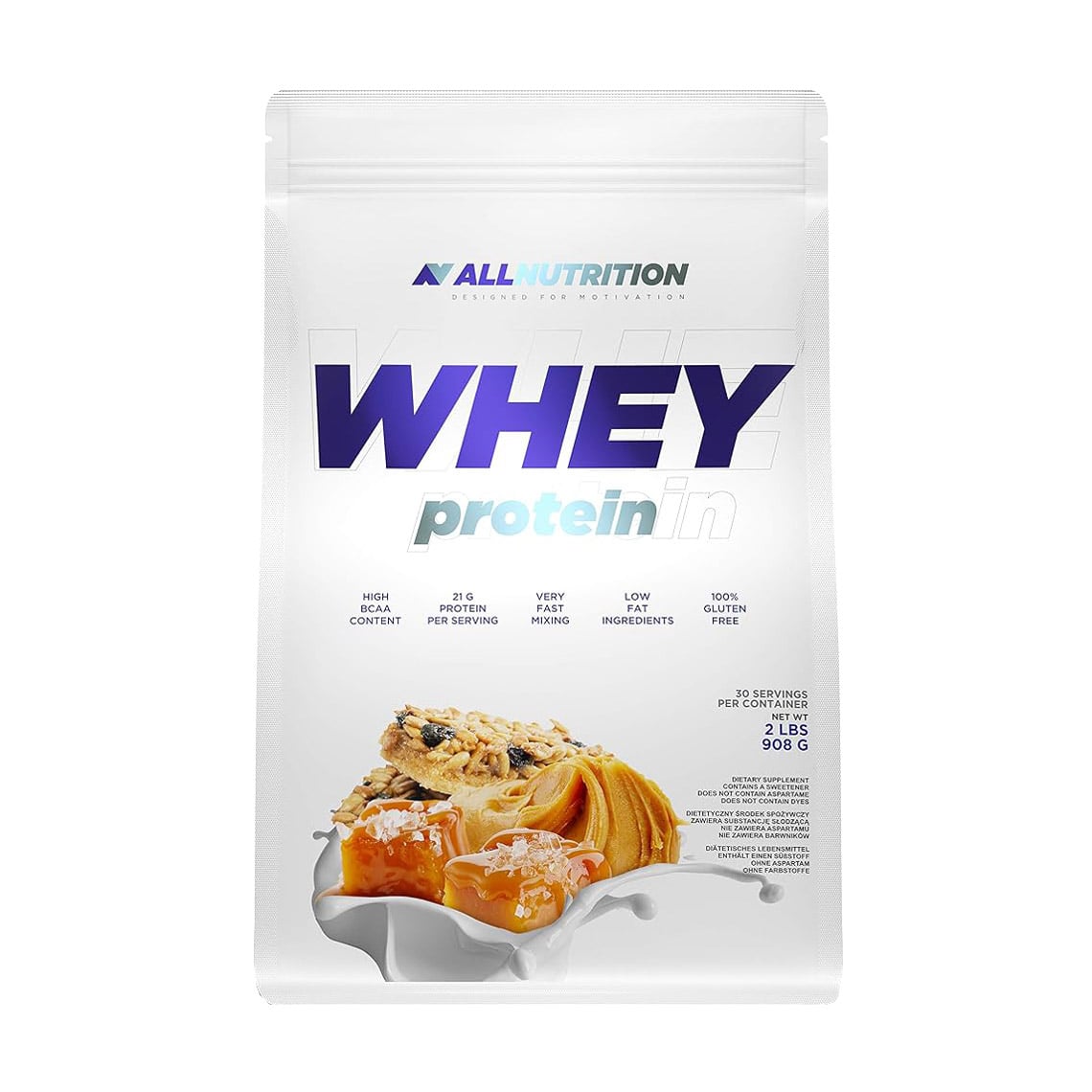 

Протеїн AllNutrition Whey Protein в порошку, зі смаком солоної карамелі з арахісовим маслом, 908 г