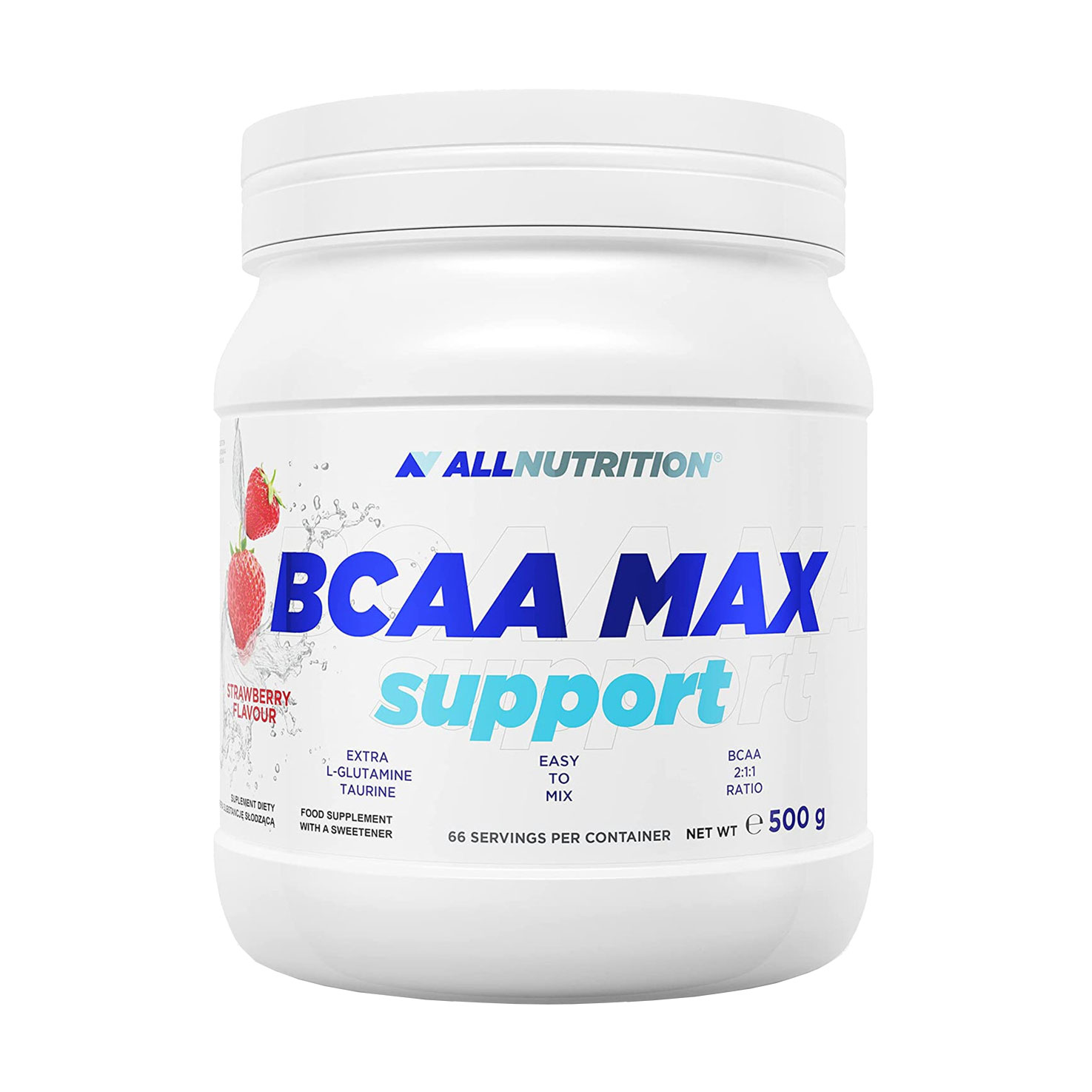 

Амінокислота AllNutrition BCAA Max Support в порошку, зі смаком полуниці, 500 г