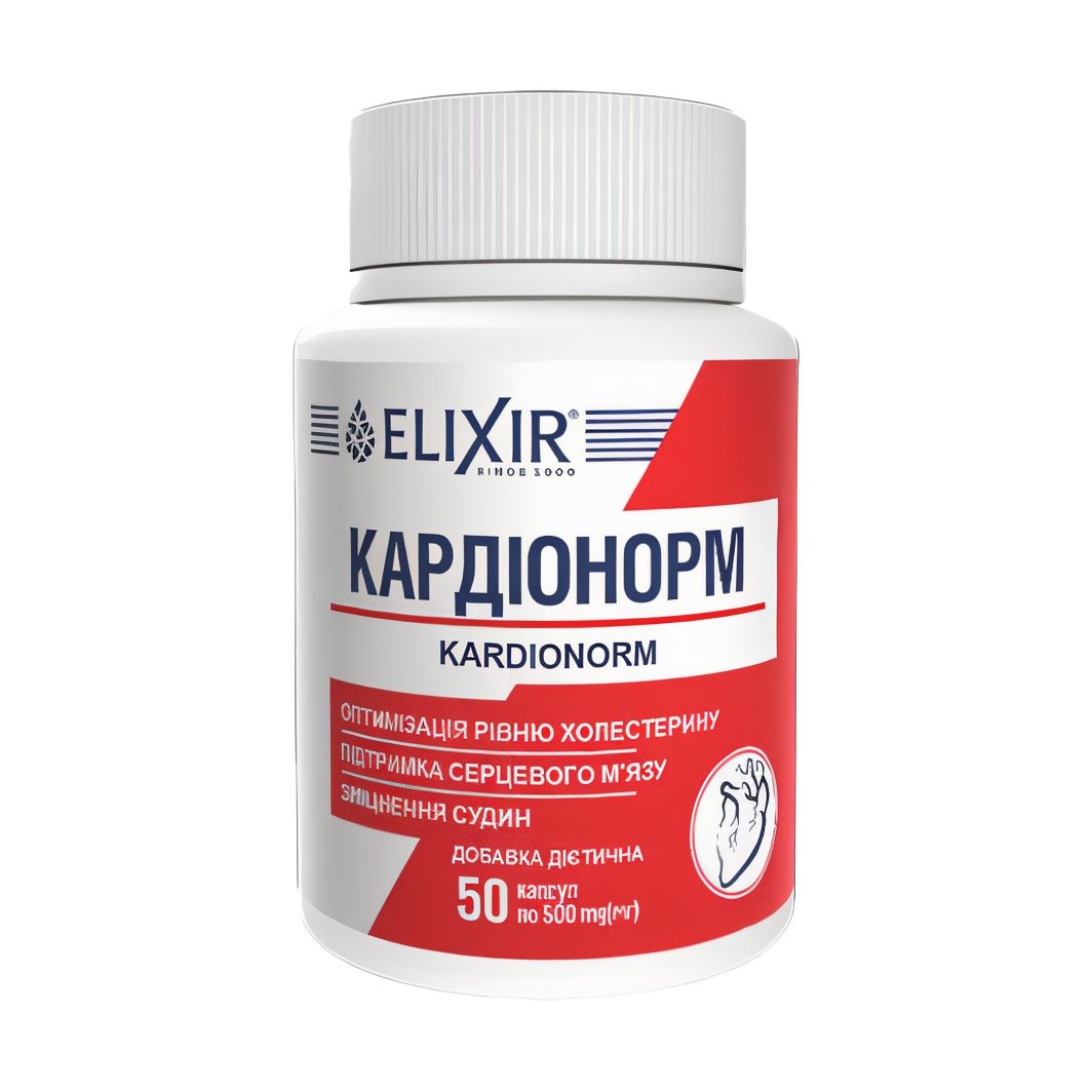 

Рослинний комплекс Elixir Кардіонорм, 50 капсул