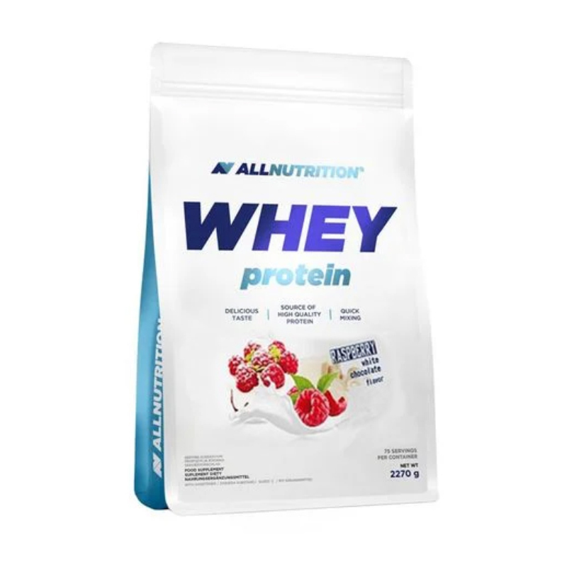 

Протеїн AllNutrition Whey Protein в порошку, зі смаком білого шоколаду та малини, 2.27 кг