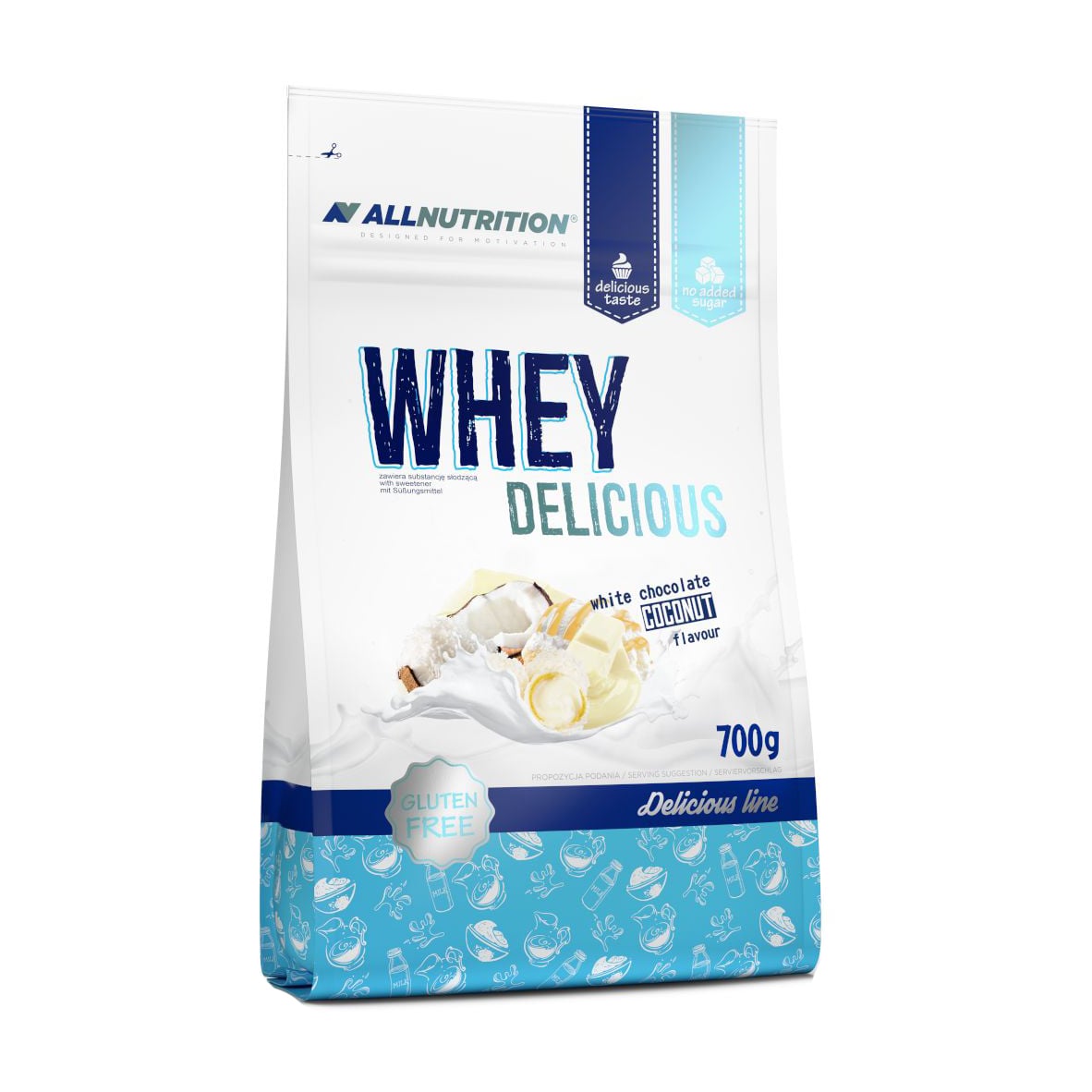 

Протеїн AllNutrition Whey Delicious Білий шоколад-кокос, в порошку, 700 г