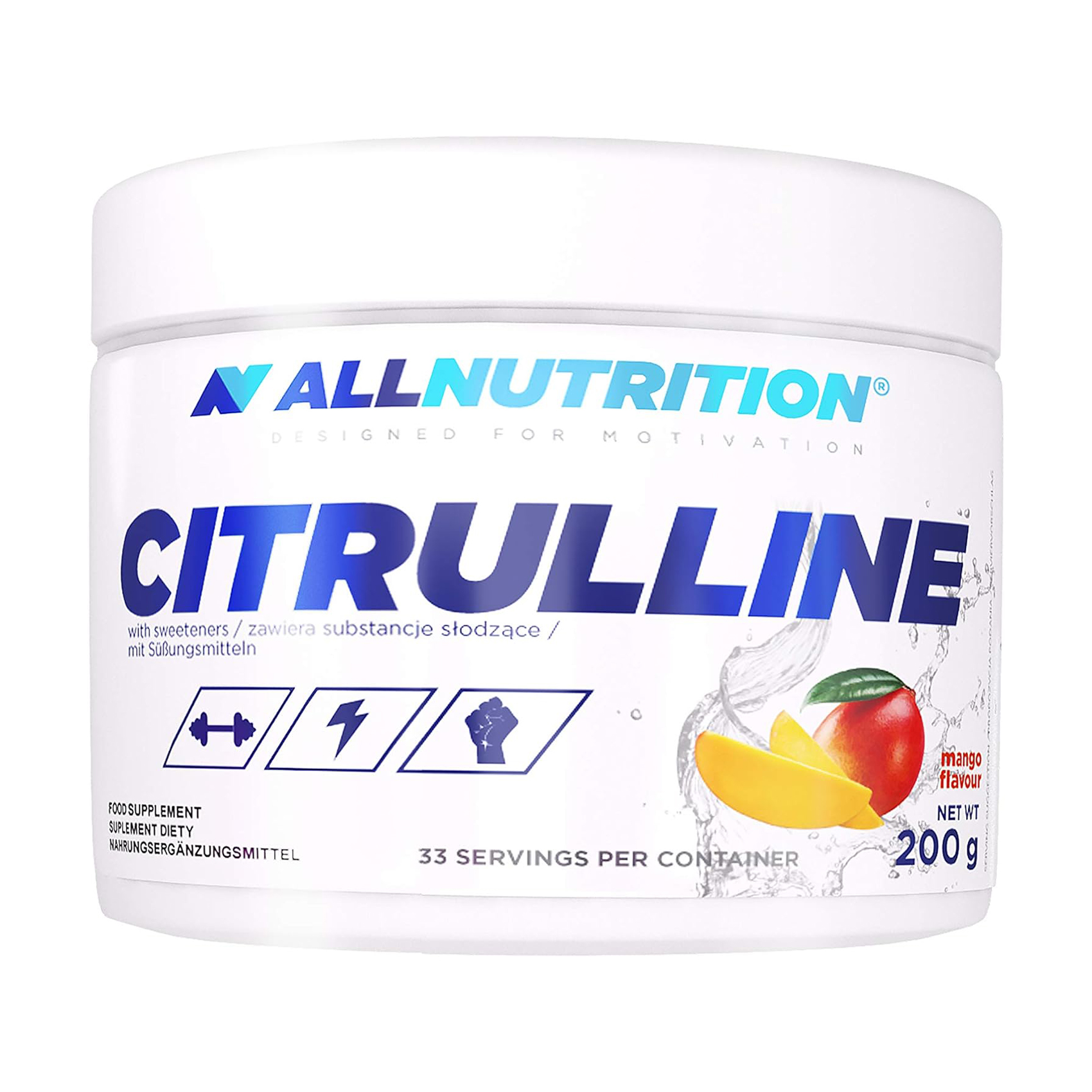 

Цитрулін AllNutrition Citrulline в порошку, зі смаком манго, 200 г