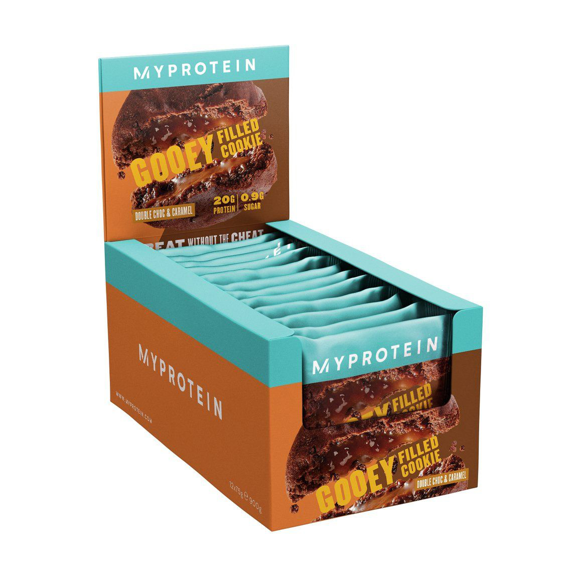 

Печиво Myprotein Gooey Filled Cookie Подвійний шоколад та карамель, 12*75 г