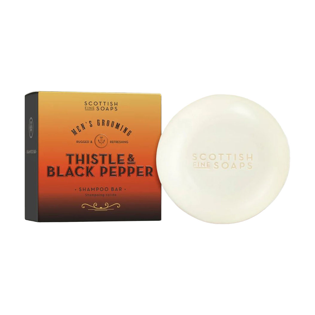 

Чоловічий твердий шампунь для волосся Scottish Fine Soaps Mens Grooming Shampoo Bar Чортополох та чорний перець, 100 г