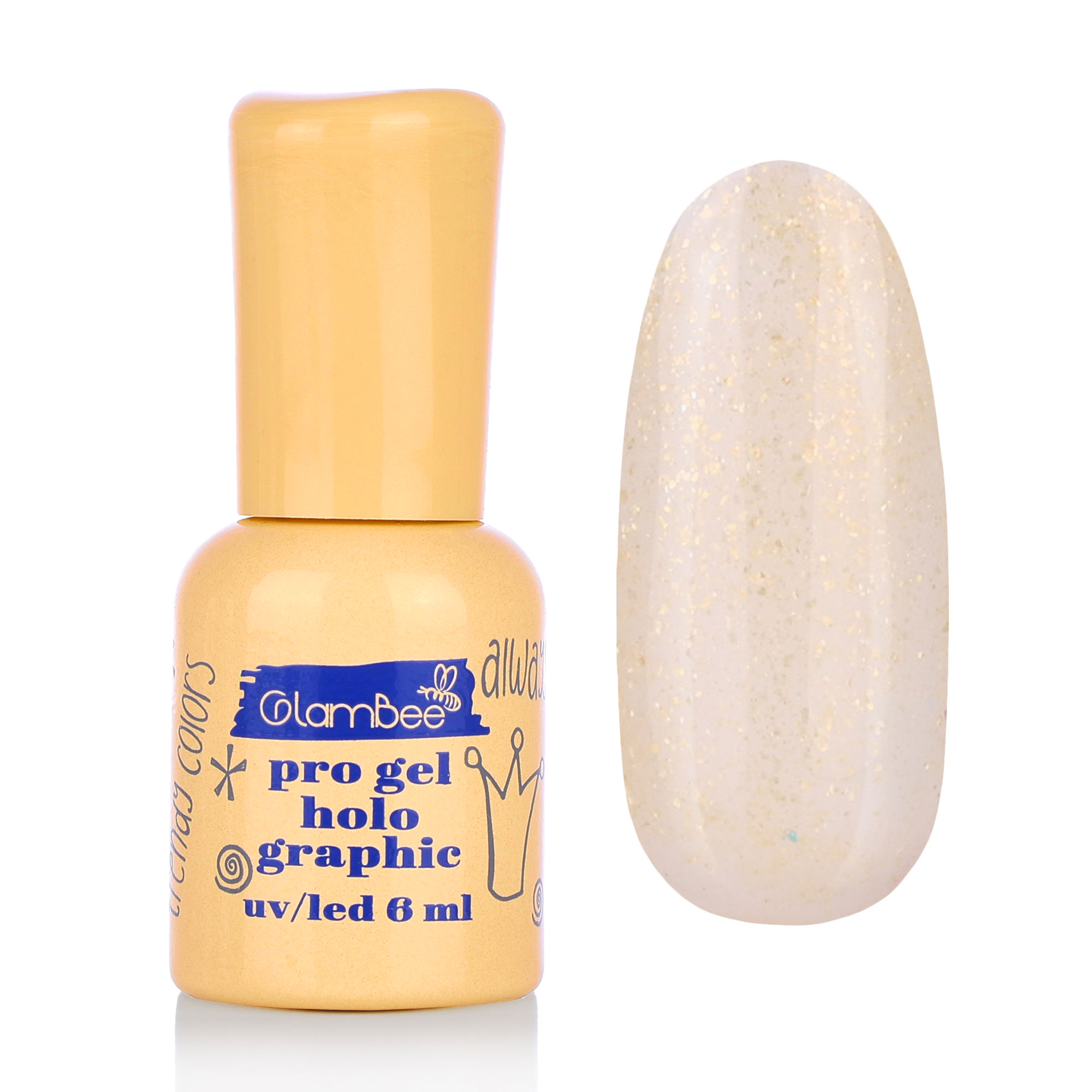 

Гель-лак для нігтів GlamBee ProGel Holographic 163, 6 мл