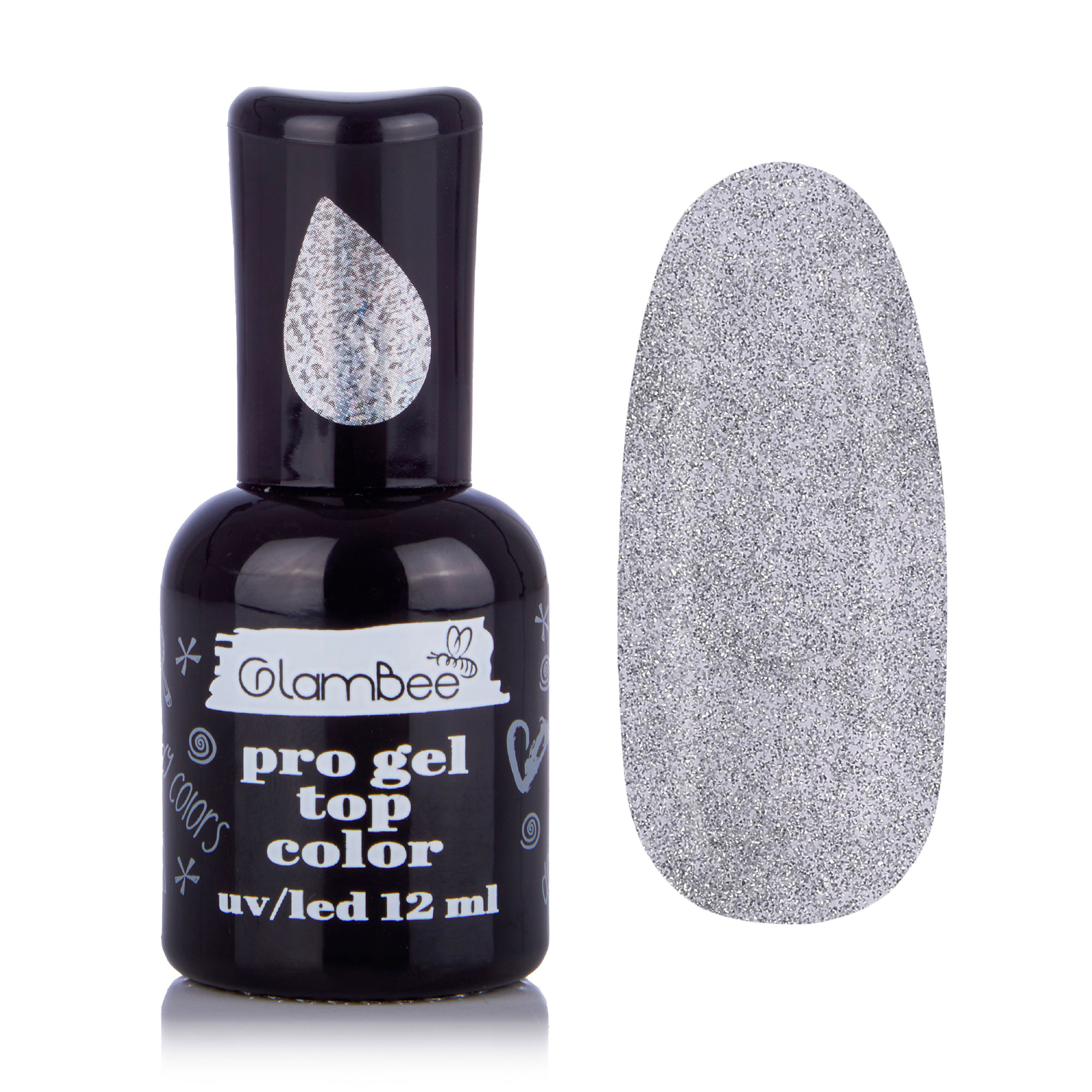 

Верхнє покриття для гель-лаку GlamBee ProGel Top Діамантове сяйво, 12 мл