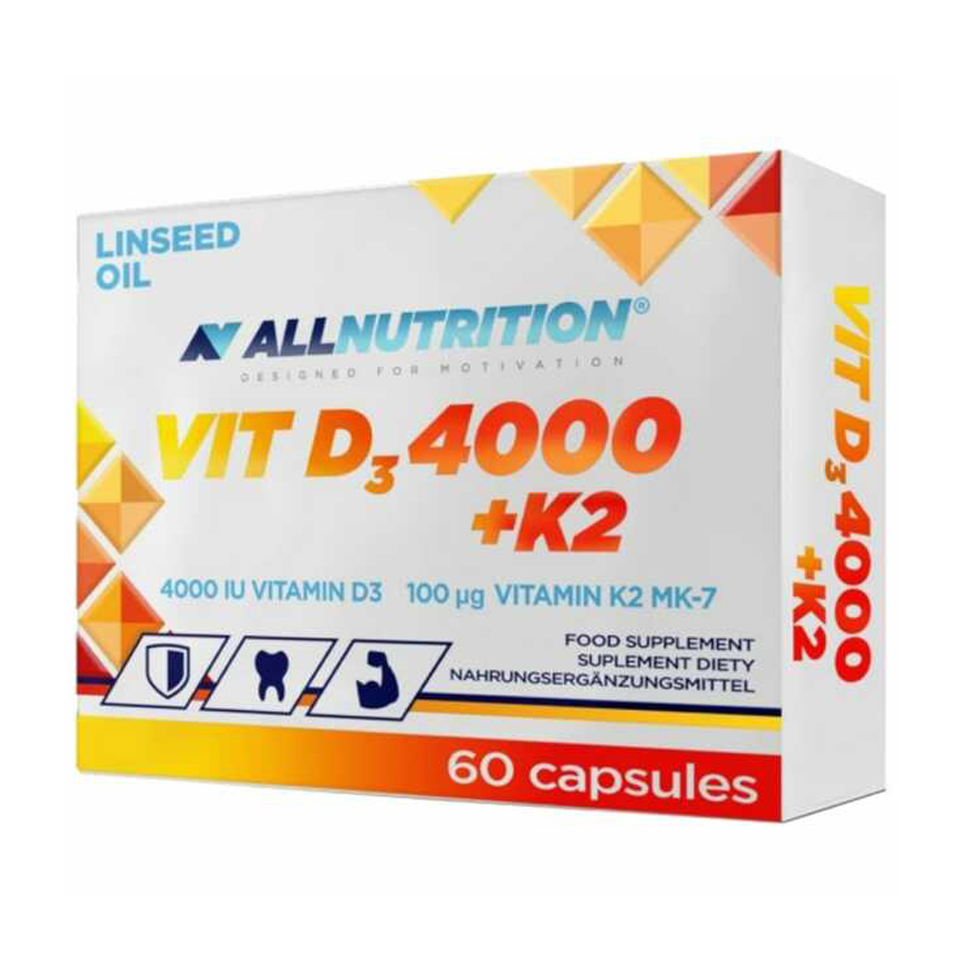 

Вітамін Д3 AllNutrition Vit D3 4000 + K2, 60 капсул