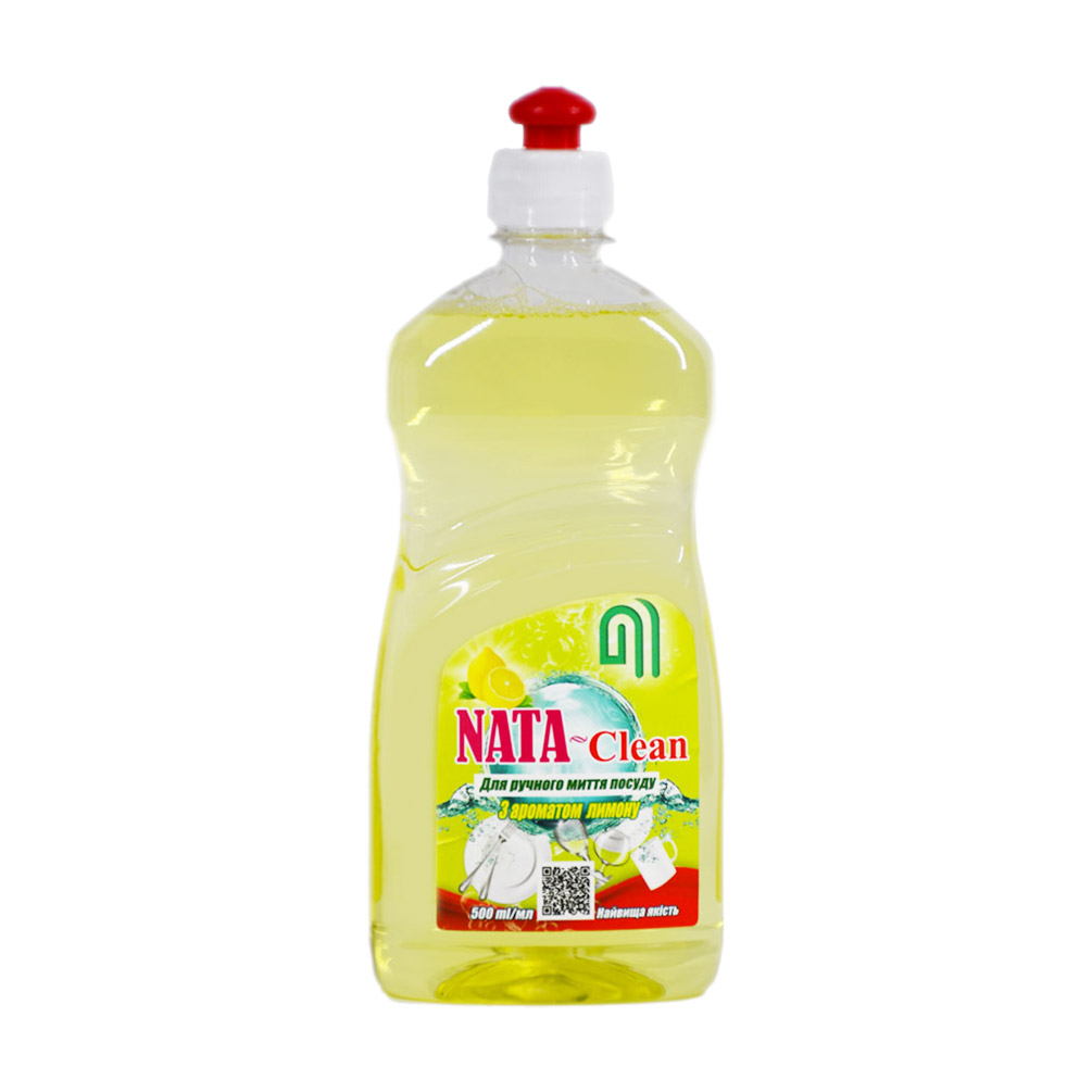 

Уцінка! Засіб для ручного миття посуду Nata Group NATA-Clean з ароматом лимону, з пуш-пулом, 500 мл