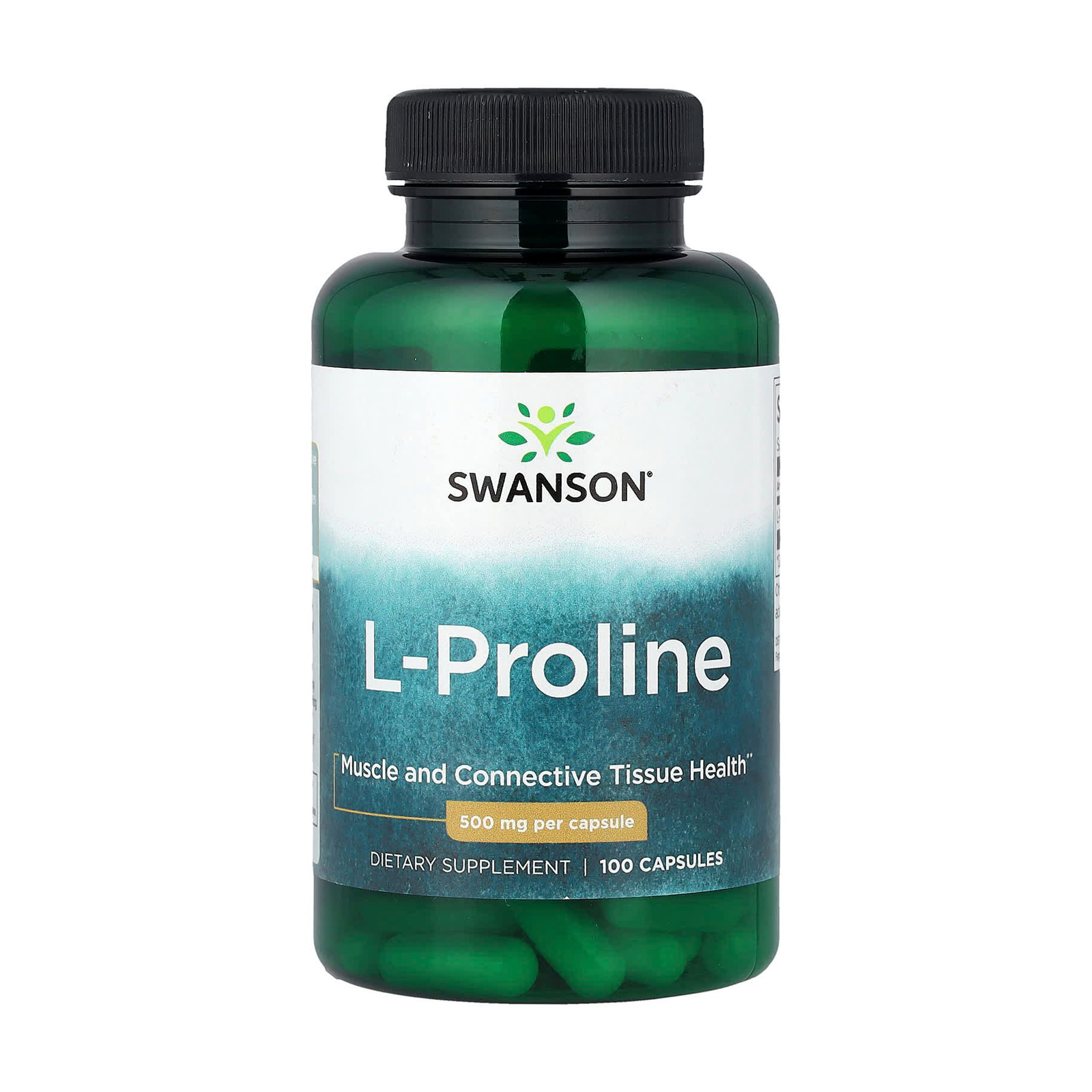 

L-Пролін Swanson L-Proline 500 мг, 100 капсул