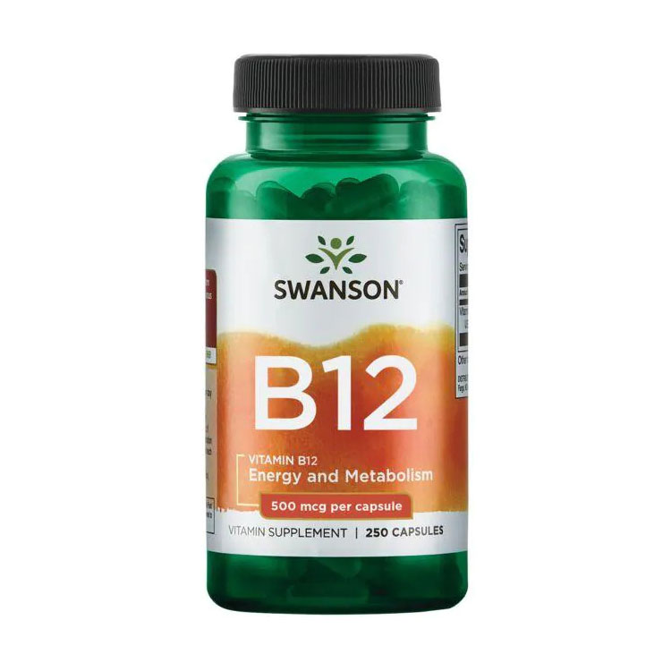 

Вітамін B12 Swanson Vitamin B12, 500 мкг, 250 капсул