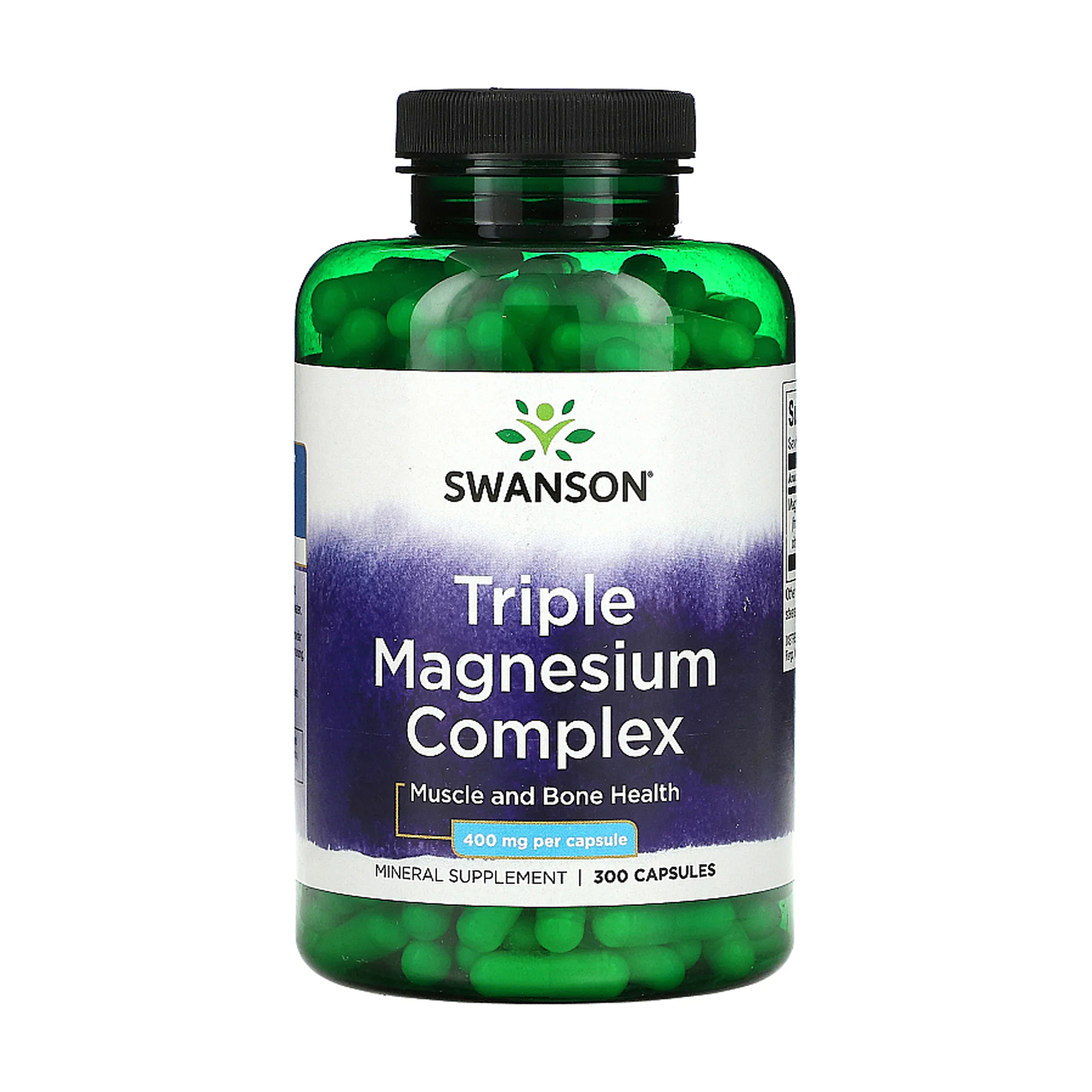 

Потрійний комплекс магнію Swanson Triple Magnesium Complex 400 мг, 300 капсул