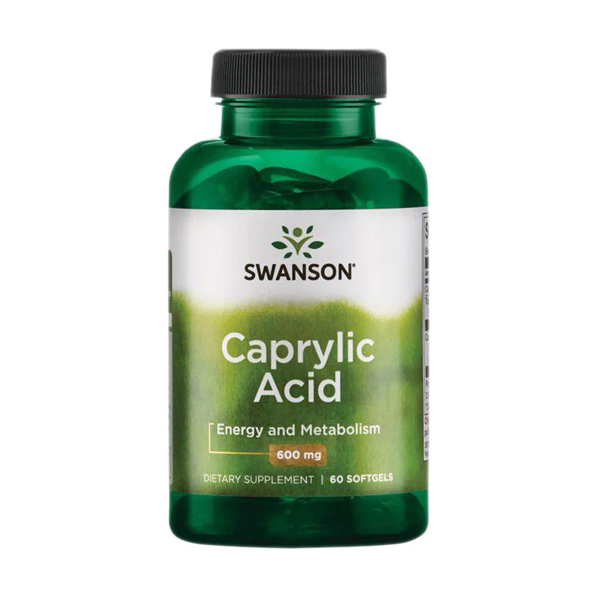

Каприлова кислота Swanson Caprylic Acid 600 мг, 60 гелевих капсул