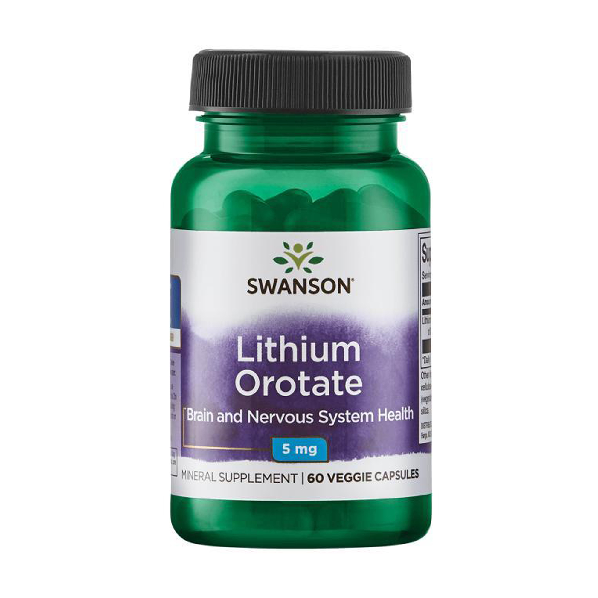 

Літій орорат Swanson Lithium Orotate 5 мг, 60 рослинних капсул