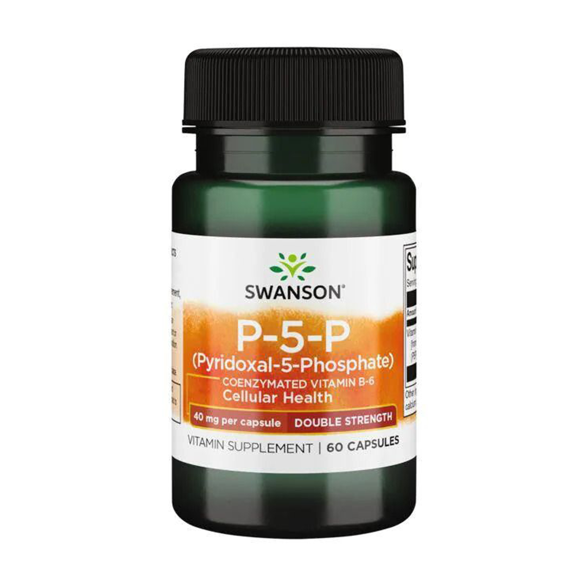 

Коферментований вітамін B-6 Swanson P-5-P (Pyridoxal-5-Phosphate) Double Strength Coenzymated Vitamin B-6, 40 мг, 60 капсул