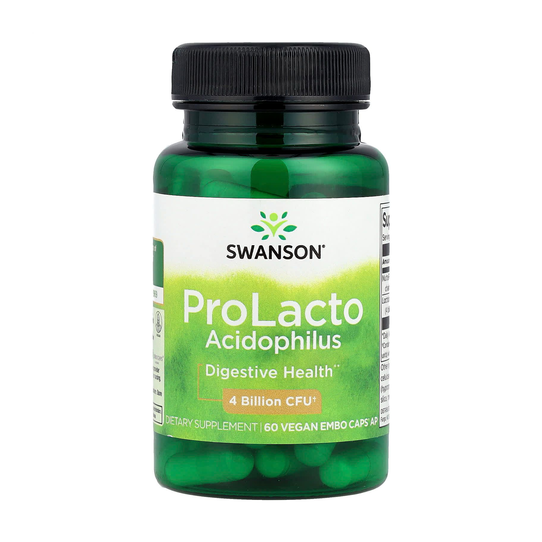 

Пробіотики Swanson Prolacto Acidophilus 4billion, 60 веганських капсул