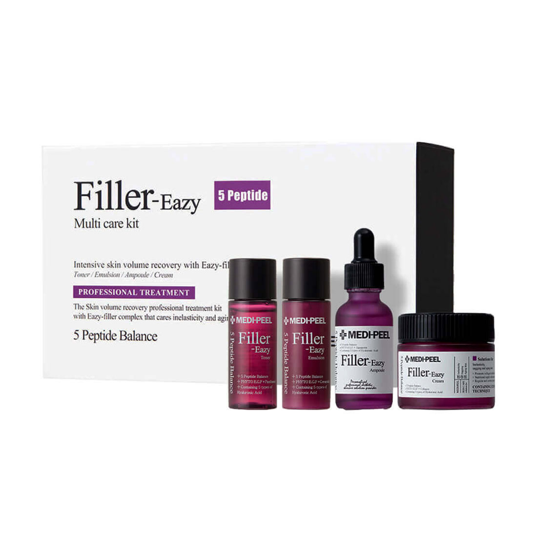 

Уцінка! Набір для обличчя Medi-Peel Filler-Eazy Multi Care Kit (сироватка, 30 мл + крем, 50 г + тонер, 30 мл + емульсія, 30 мл)