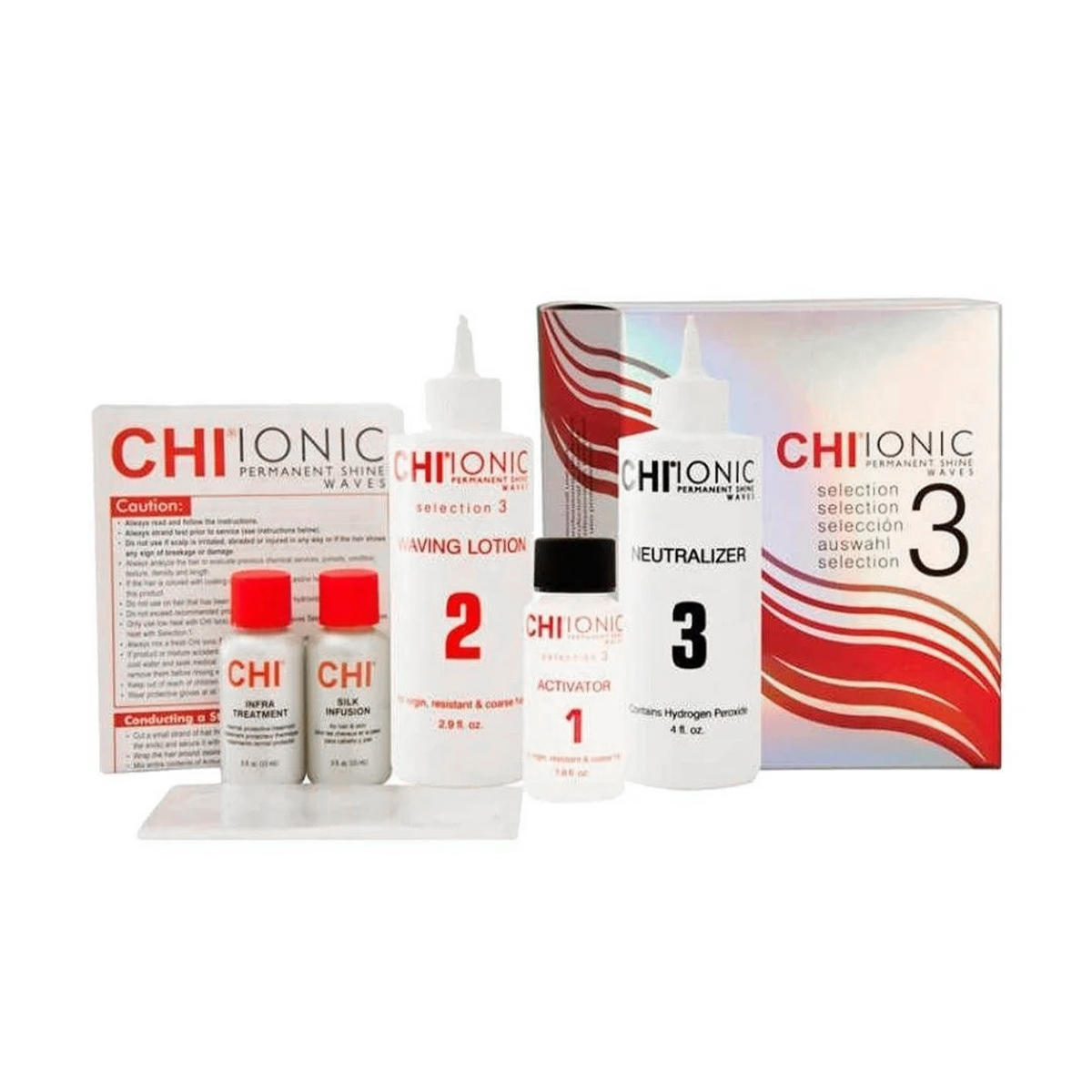 

Уцінка! Завивка для волосся CHI Ionic Permanent Shine Waves Selection 3 (активатор + лосьйон + нейтралізатор + шовк + кондиціонер-маска + шапочка)