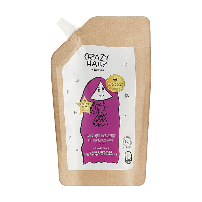 

Глибоко очищувальний шампунь для волосся HiSkin Crazy Hair Deep Cleansing Shampoo Raspberry & Blueberry, 300 мл (дойпак)