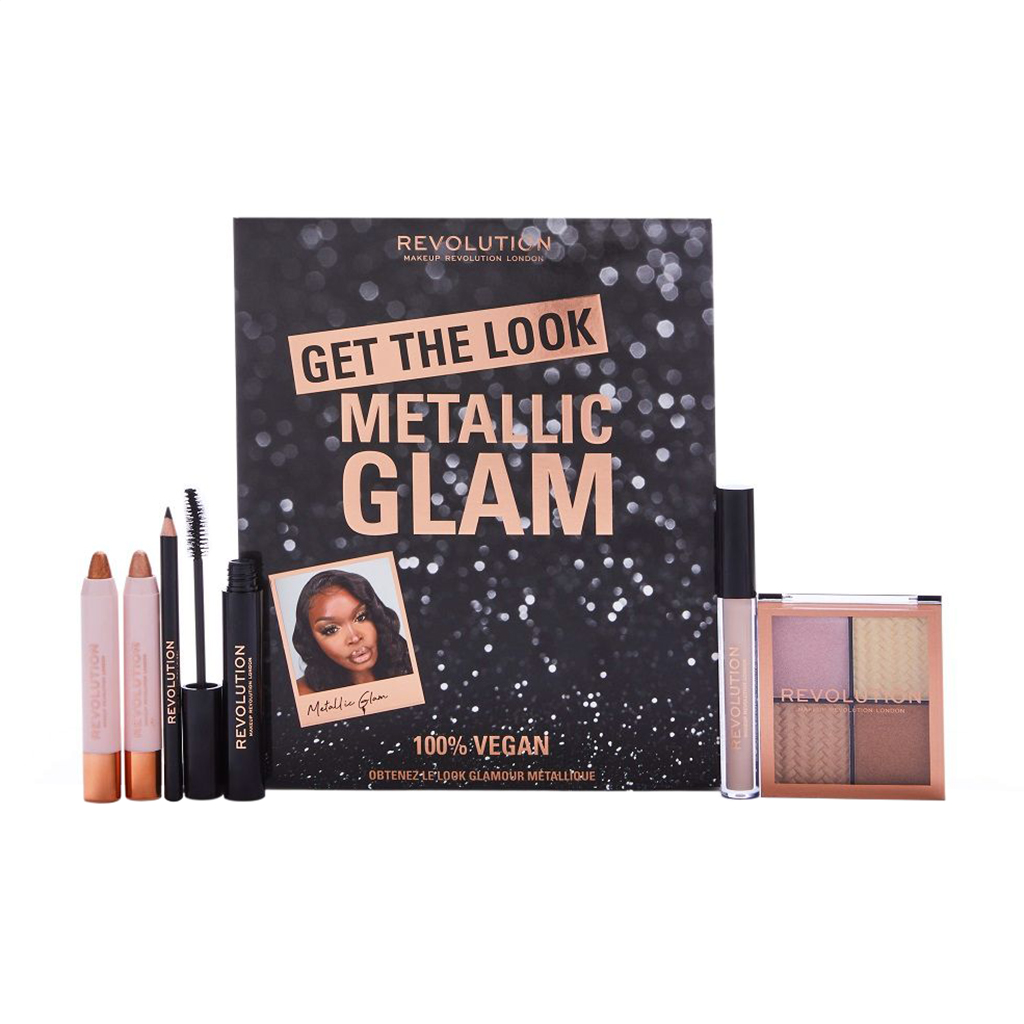 

Набір для макіяжу обличчя Makeup Revolution Get The Look: Metallic Glam, 6 продуктів