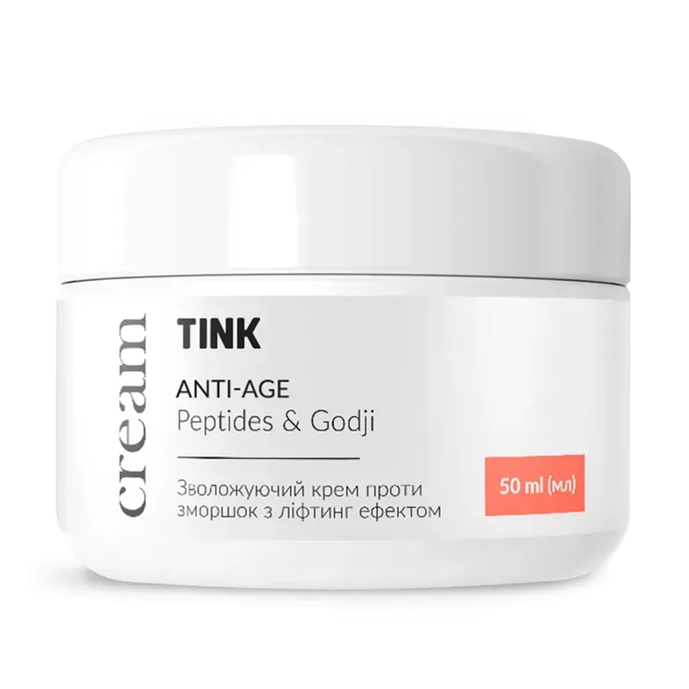 

Уцінка! Зволожувальний крем для обличчя Tink Moisturizing Peptides & Godji Cream проти зморшок, з ліфтинг ефектом, 50 мл
