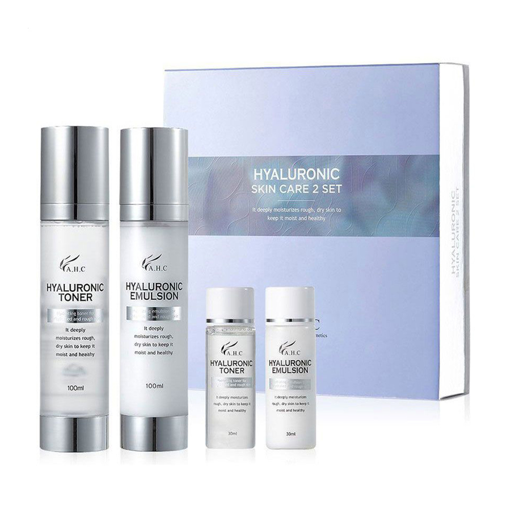 

Уцінка! Набір для обличчя AHC Hyaluronic Skin Care Set (тонер, 100 мл + тонер, 30 мл + емульсія, 100 мл + емульсія, 30 мл)