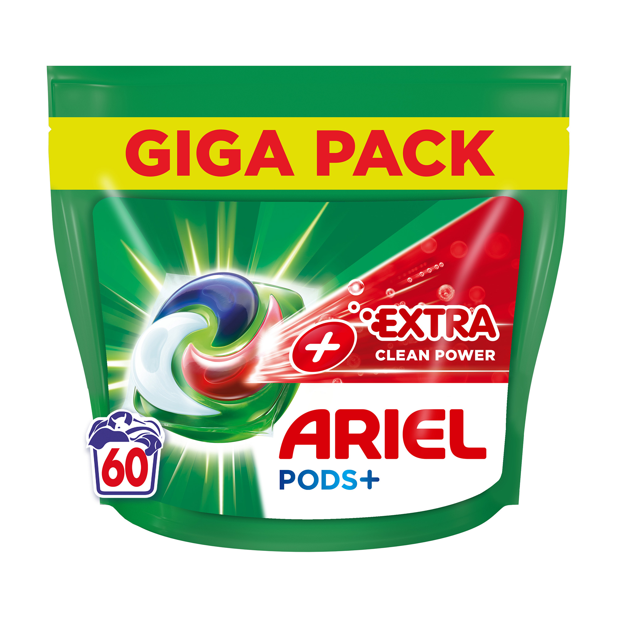 

Капсули для прання Ariel Pods Екстрасила очищення, 60 циклів прання, 60 шт