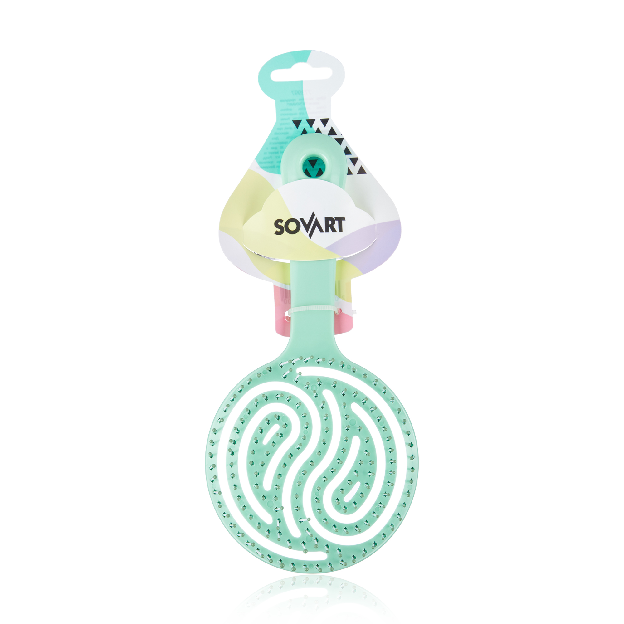 

Масажна щітка для волосся Sovart продувна, кругла, зелена, 1 шт