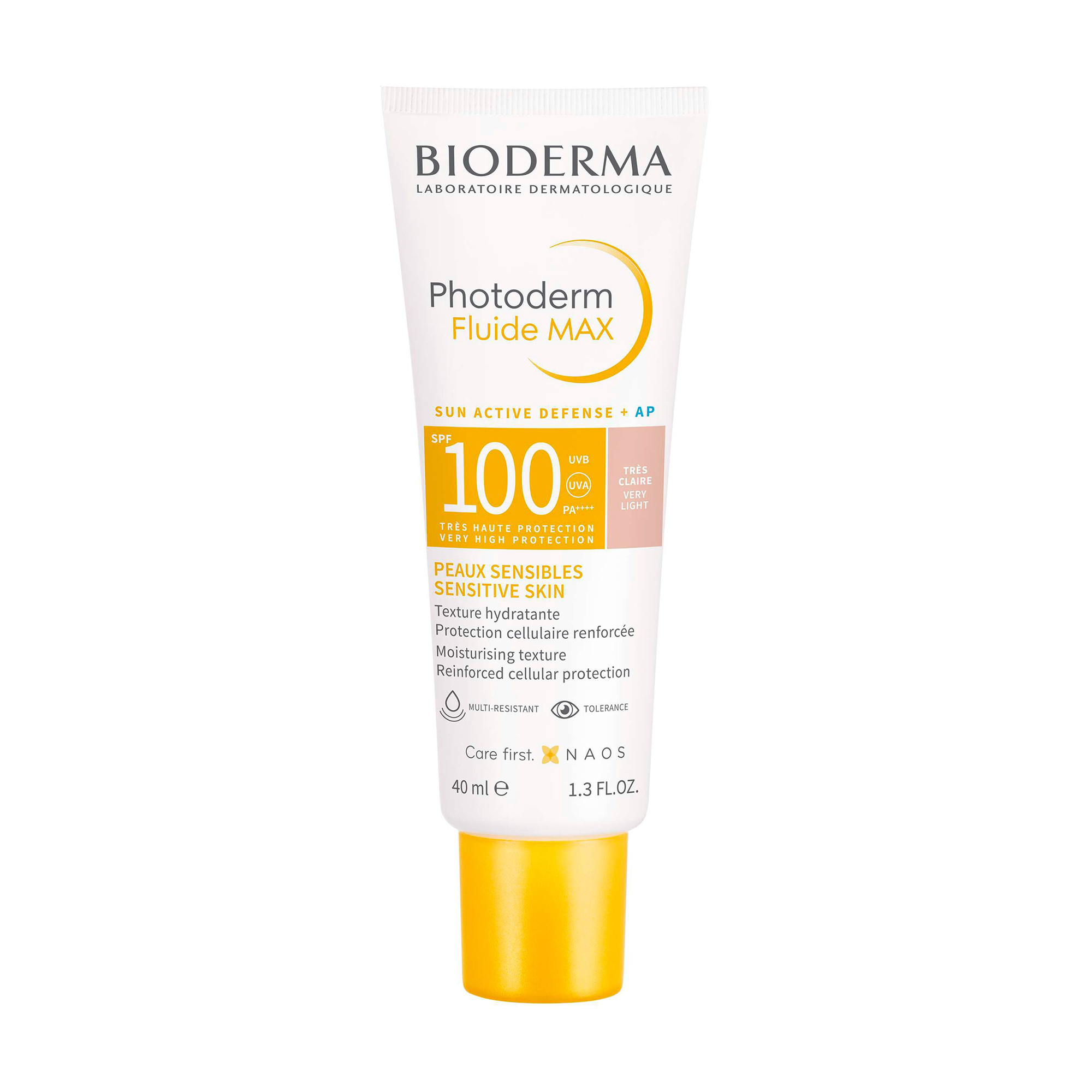 

Уцінка! Сонцезахисний тональний флюїд для обличчя Bioderma Photoderm Fluide Мax SPF 100 PA ++++ для чутливої шкіри, дуже світлий, 40 мл