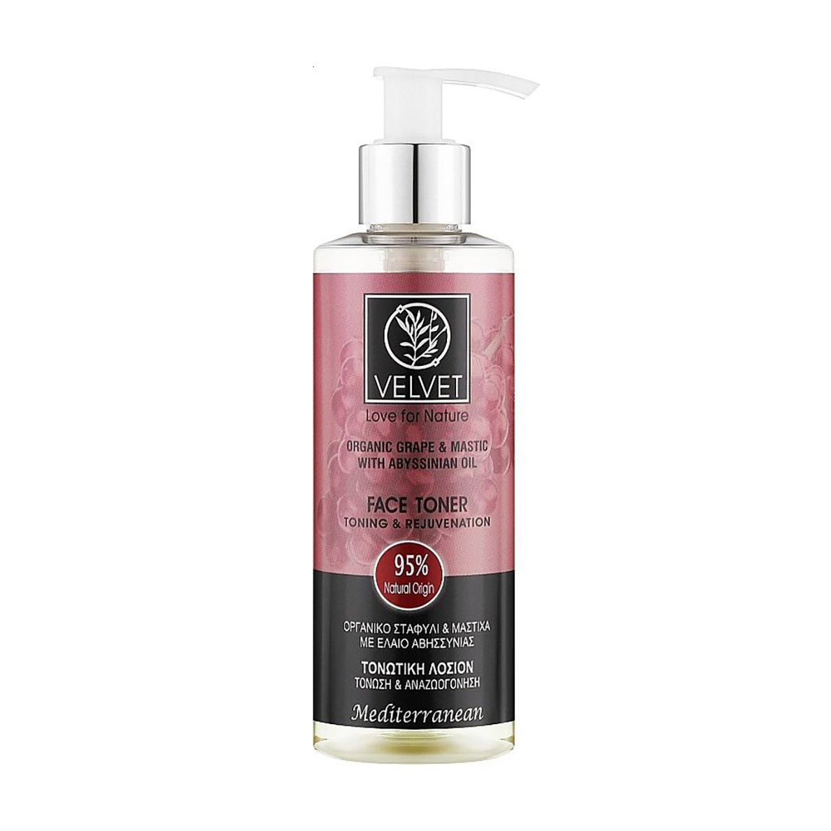

Тонер для обличчя Velvet Love for Nature Organic Grape & Mastic Face Toner, 200 мл