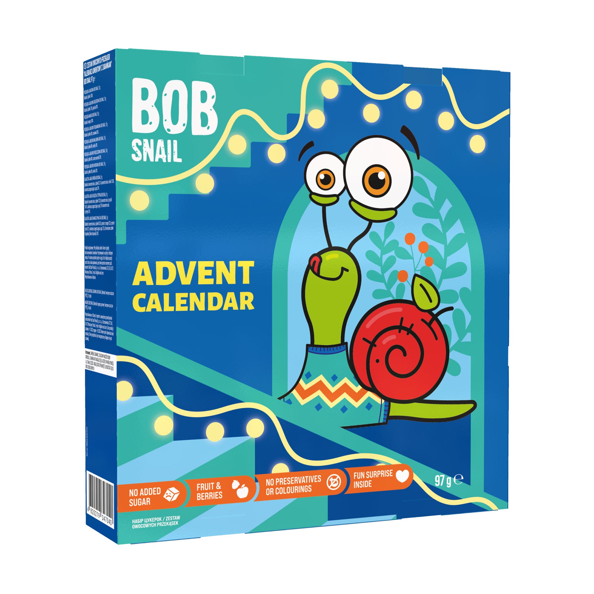 

Набір цукерок Bob Snail Різдвяний адвент-календар з іграшкою, синій, 97 г