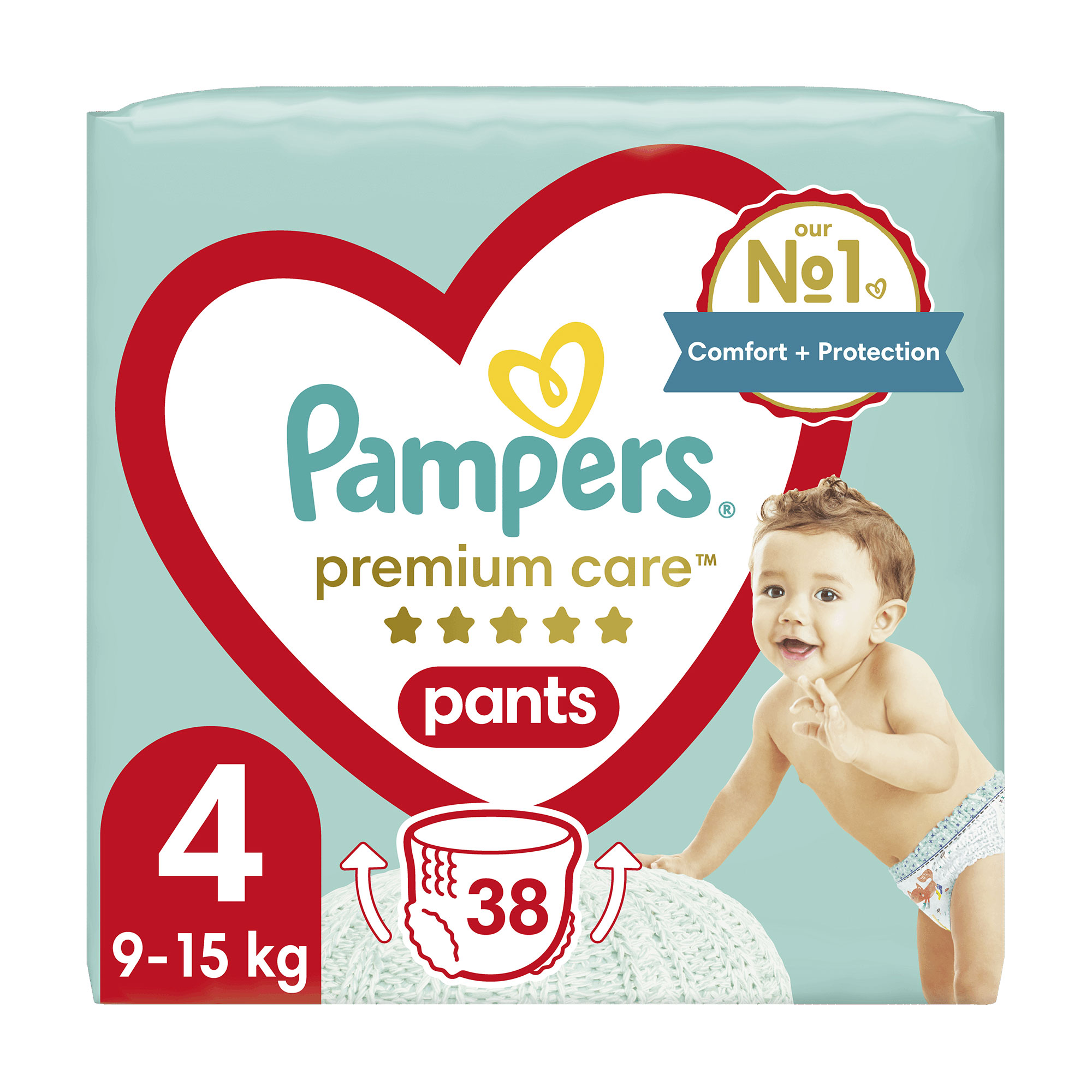 

Уцінка! Підгузки-трусики Pampers Premium Care Pants розмір 4 (9-15 кг), 38 шт