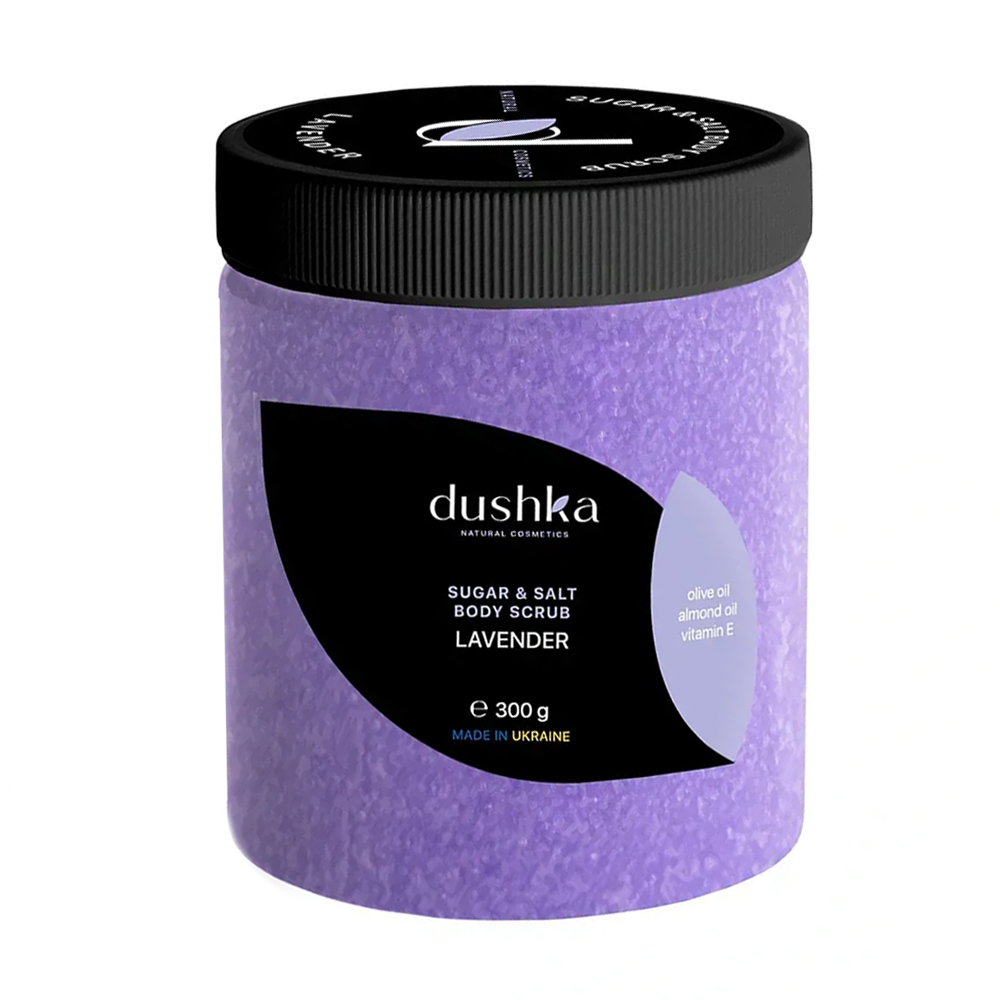 

Цукрово-сольовий скраб для тіла Dushka Лаванда, 300 г