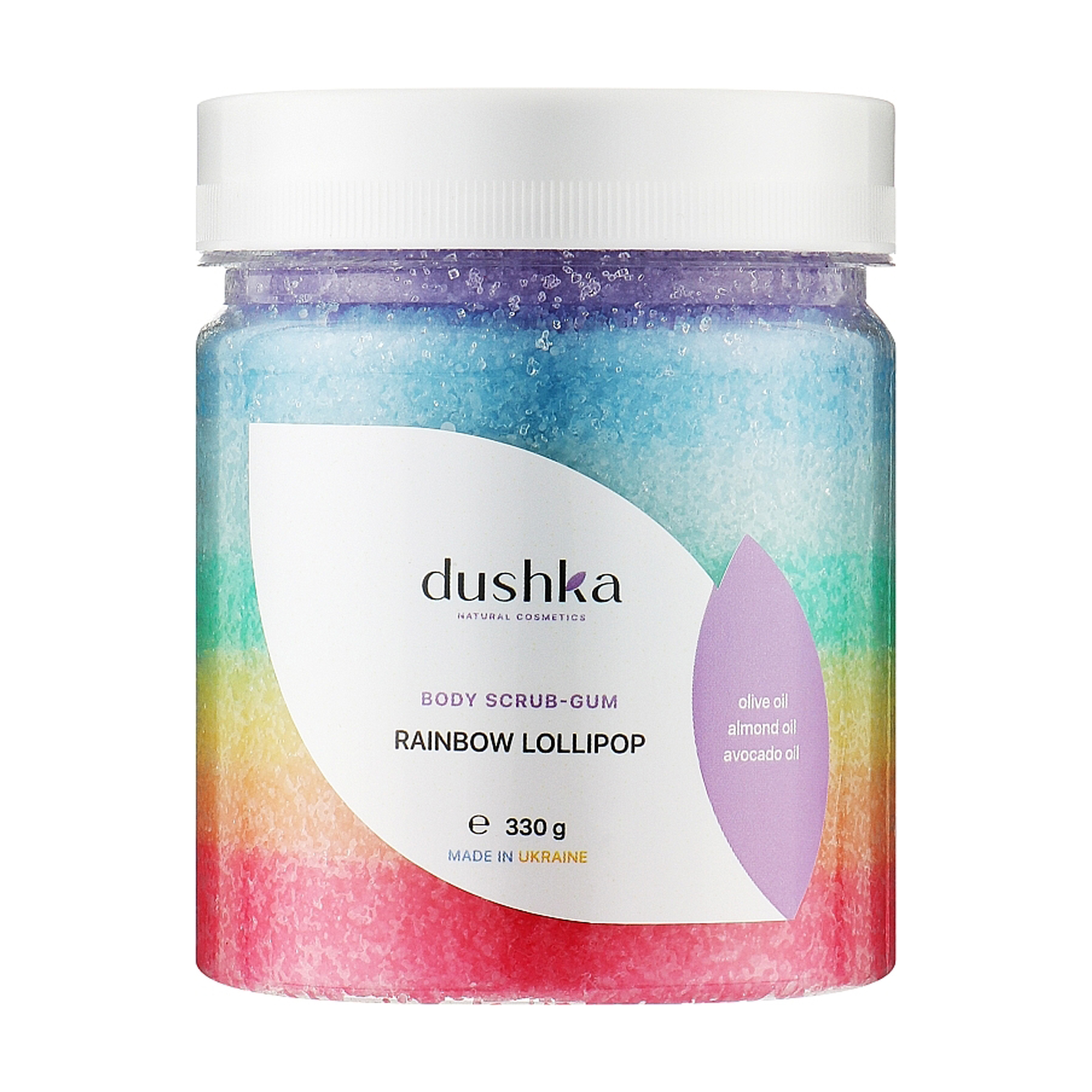 

Уцінка! Скраб-жуйка для тіла Dushka Rainbow Lollipop Body Scrub-Gum, 330 г
