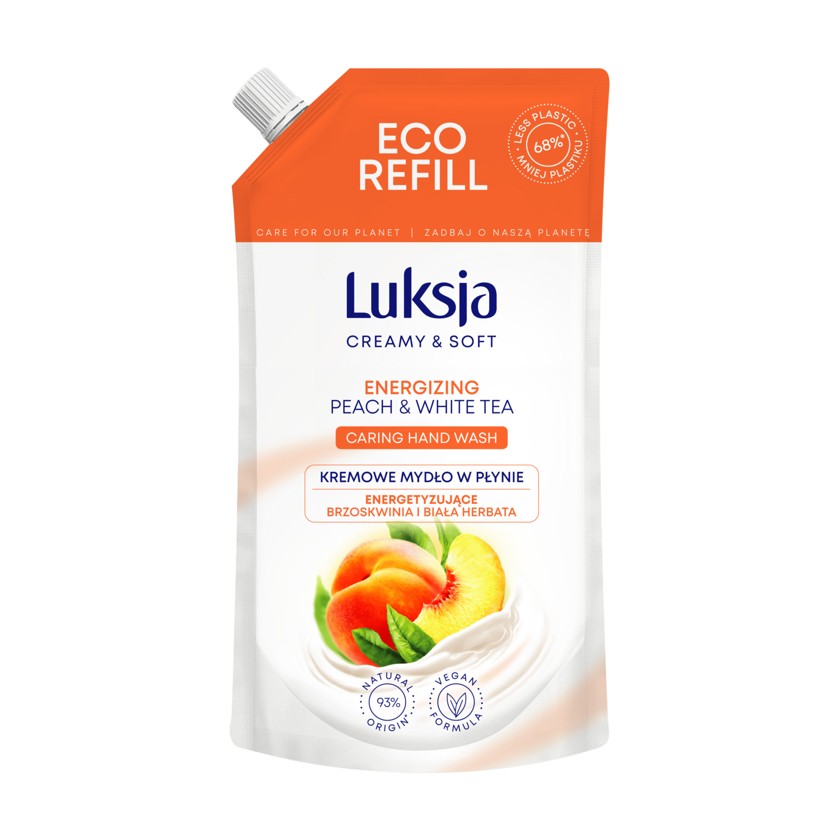 

Рідке крем-мило Luksja Creamy & Soft Energizing Peach & White Tea Caring Hand Wash, 400 мл
