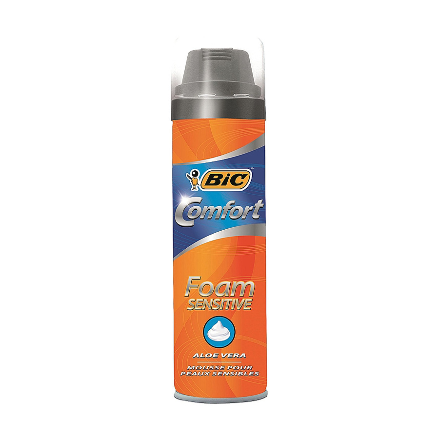 Акція на Чоловіча піна для гоління чутливої шкіри обличчя BIC Comfort Foam Sensitive, 250 мл від Eva