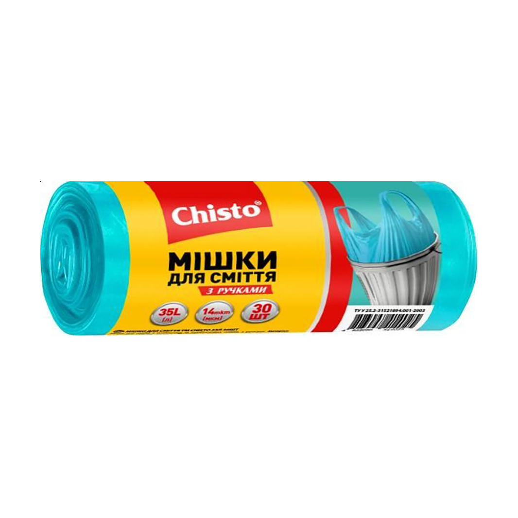 

Мішки для сміття Chisto з ручками, 35 л, 30 шт