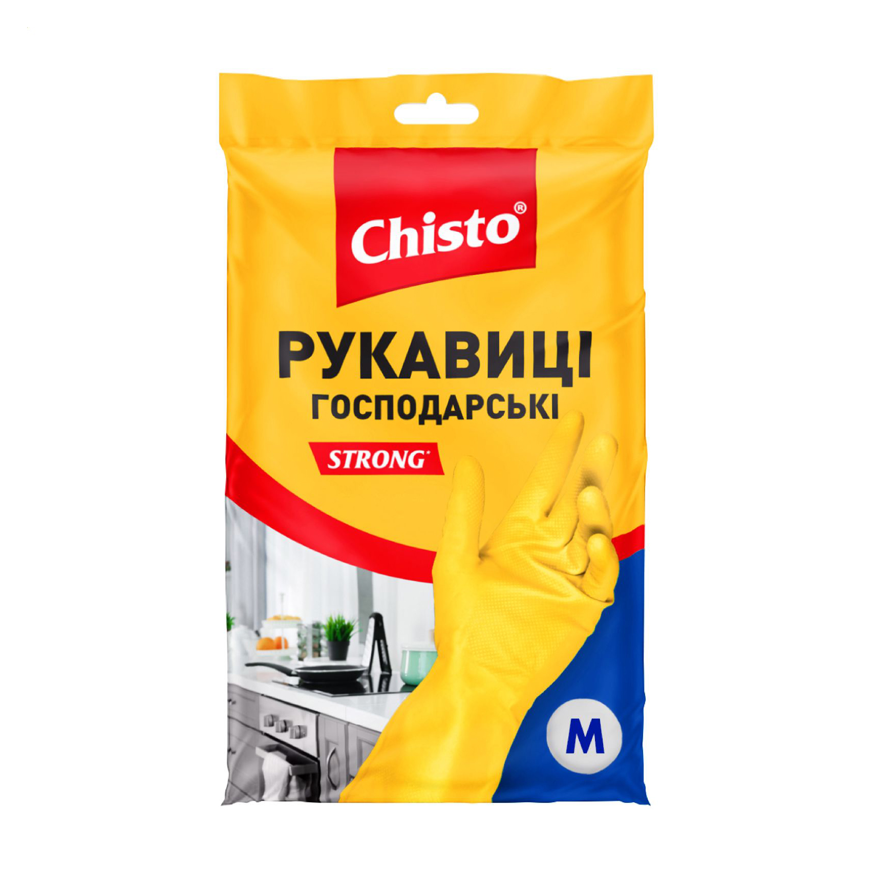 

Рукавички латексні Chisto Strong жовті, розмір M, 1 пара