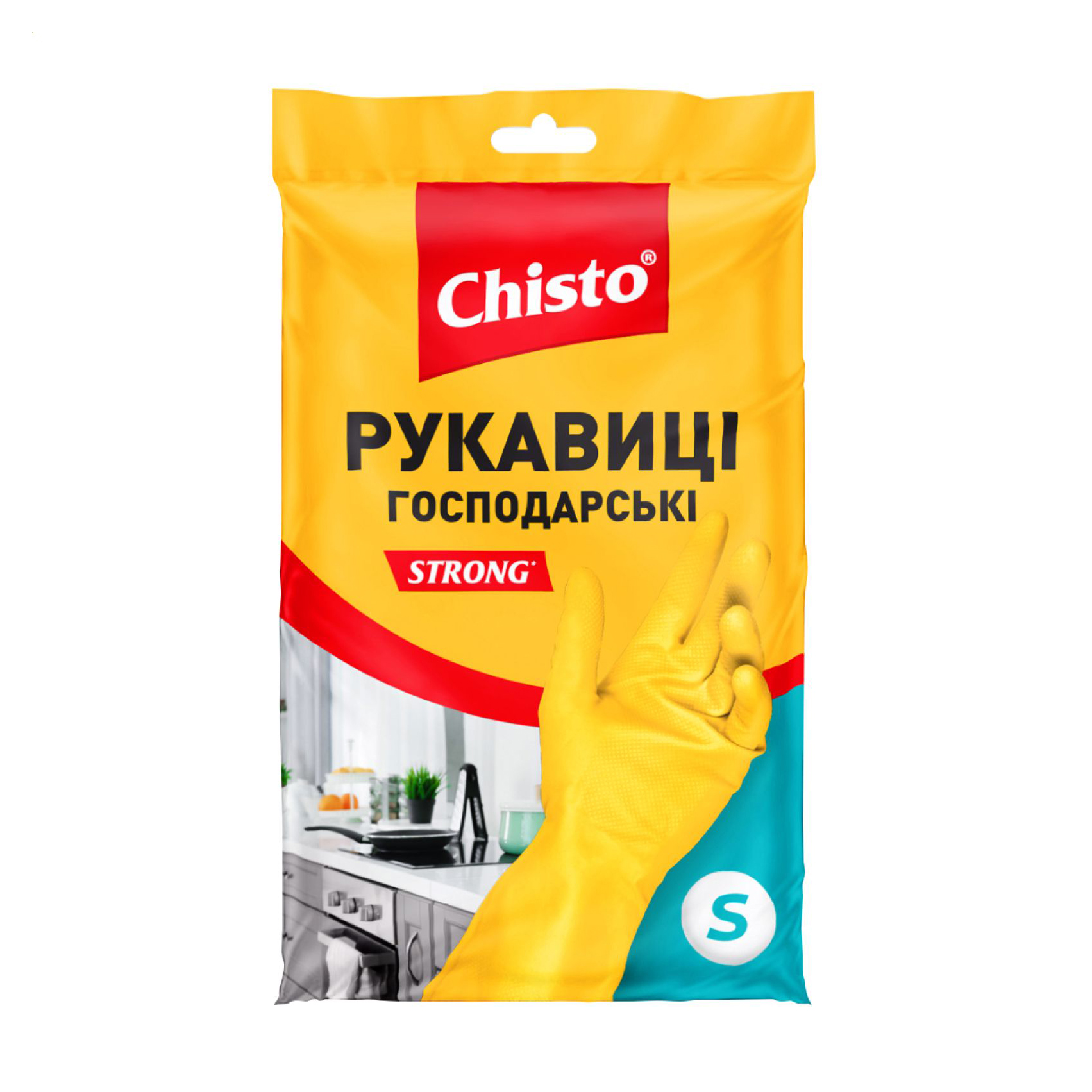 

Рукавички латексні Chisto Strong жовті, розмір S, 1 пара