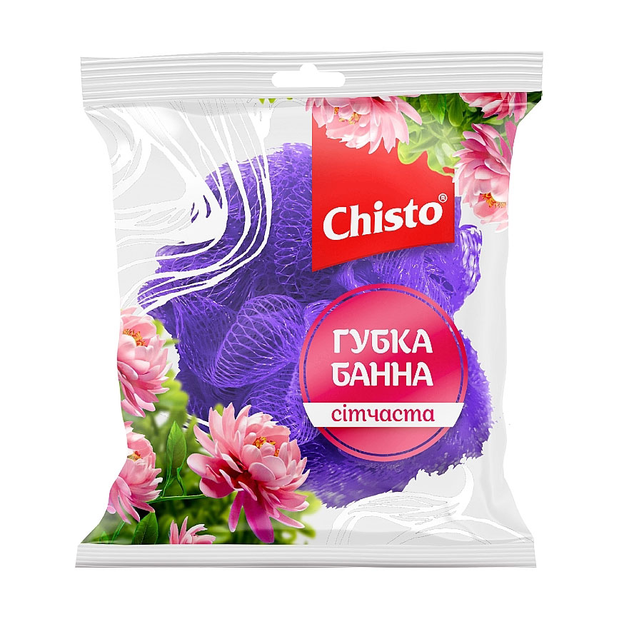 

Губка банна Chisto сітчаста, фіолетова