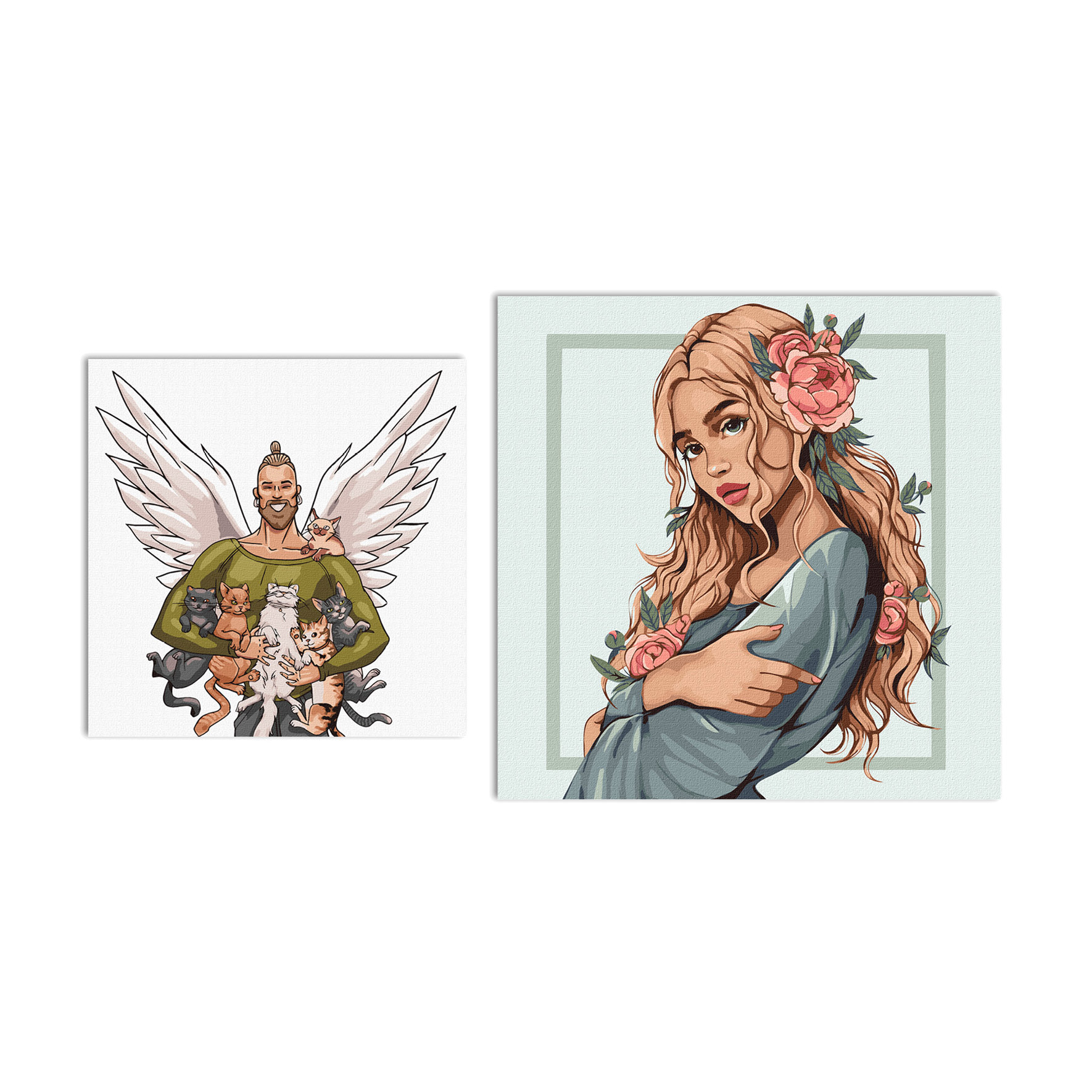 

Уцінка! Набір картин за номерами Ideyka (Квітка весни, 40*40 см + Рятівник тваринок, 30*30 см) (СKHO7113)